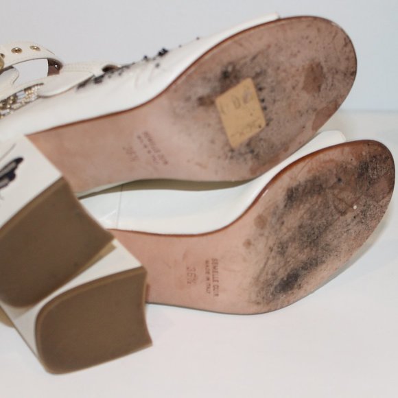 LAURENCE DACADE NELEN EDEN BEADED IVORY WHITE SANDALS - Picture 14 of 16